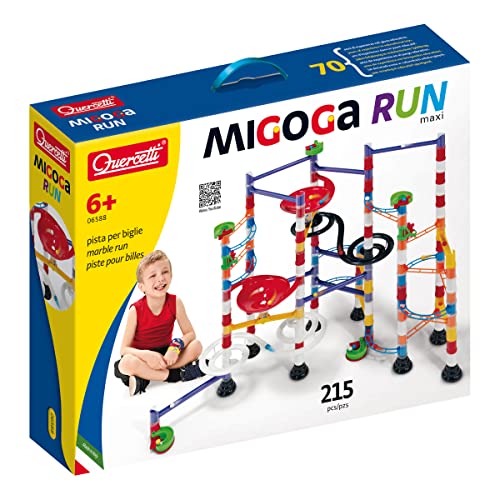 Jogo de Construção QUERCETTI Migosa Marble Run Maxi Quercetti - Brinquedos - 213 peças, máquina giratória, duas entradas, três espirais