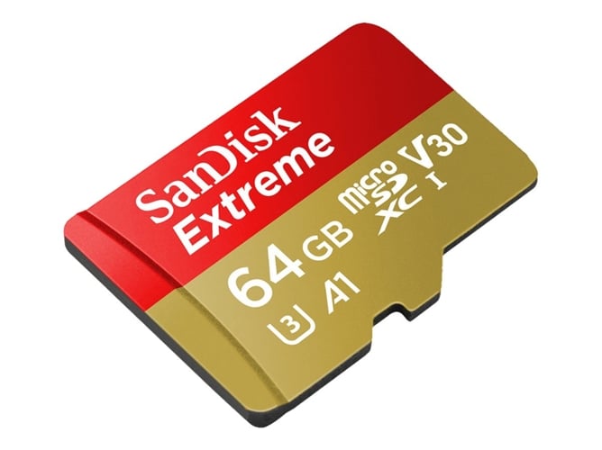 Cartão de memória MicroSDHC SANDISK Extreme (64 GB) Sandisk - Cartões de memória flash - 64 gb, MicroSDHC, Classe 10, 100 MB/s