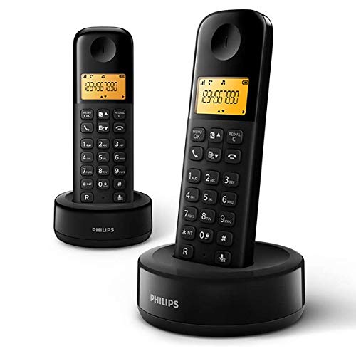 Telefone Philips D1602B/34 Preto (Telefone Fixo) Philips - Telefonia - telefone fixo, sem fio, interface intuitiva, som excepcional