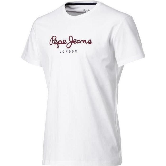 T-shirt para Homem PEPE JEANS Eggo Branco para Mergulho (XXL) PEPE JEANS - Camisas e tops - algodão, mangas curtas, colar redondo, Eggo, verão