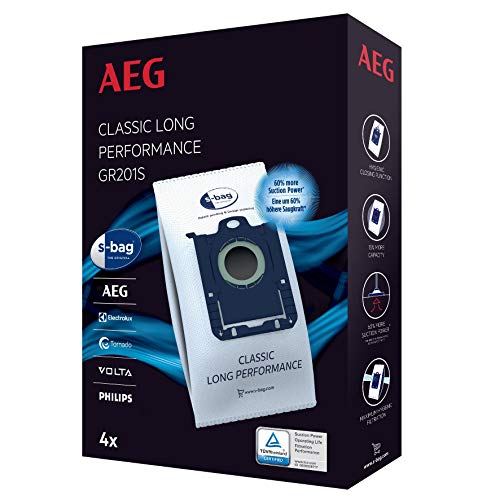 Sacos de Aspirador AEG GR 201 S (Compatibilidade: AEG) AEG - Acessórios de aspirador - compatível AEG, 4 sacos, sintético, branco cinzento