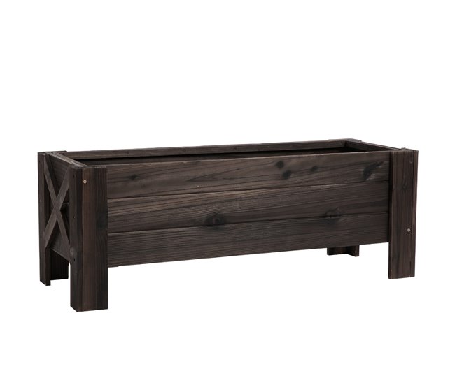 Vaso Vertical Outsunny | 100x36.5x36 cm - Castanho Outsunny - Vasos e canteiros - vertical, 100x36.5x36 cm, castanho