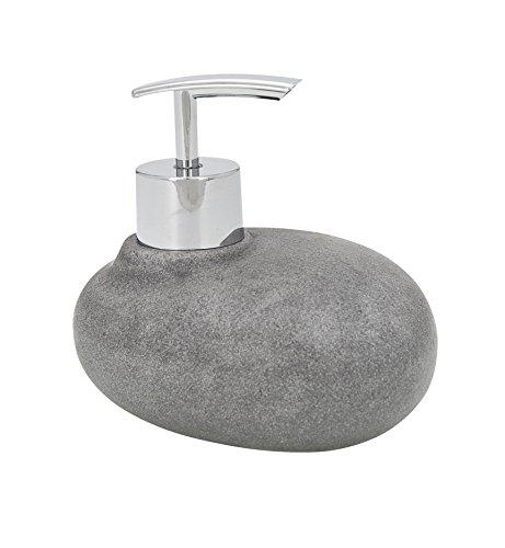 Suporte para Sabonete WENKO Pebble Stone Cinza Wenko - Dosadores de sabão e loção - cinza, poliresina, botões, compartimento