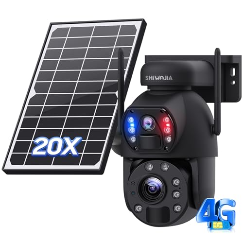 Câmara de Vigilância SHIWOJIA 20X Zoom Camara Vigilancia 4G Exterior SHIWOJIA - Câmeras de vigilância - 20x zoom, 4G exterior, comando remoto, avisos de movimento