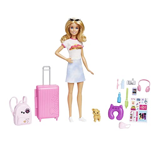 BARBIE: Vámonos De Viaje Malibú 2.0 (Idade Mínima Recomendada: 3 anos) Mattel - Brinquedos - viagem, acessórios, personalização, mochila
