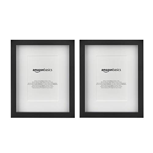 Moldura AMZBASICS com Paspartu (Preto - 20x25 cm) Amazon - Porta-retratos - preto, 20x25 cm