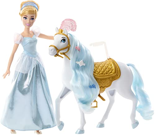Boneca DISNEY PRINCESS Cinderella (Idade Mínima: 4 anos) Mattel - Bonecas - 30 cm, vestido, chapeu, cavalo