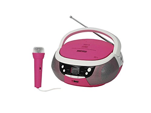 Rádio DAWEE DBU-59PK (Rosa - Digital - FM/AM - Pilhas e Corrente) Daewoo - Reprodutores de áudio e gravadores - rádio cd, potência 2-1.2 w, usb entrada, aux entrada, karaoke, leitor de cd mp3