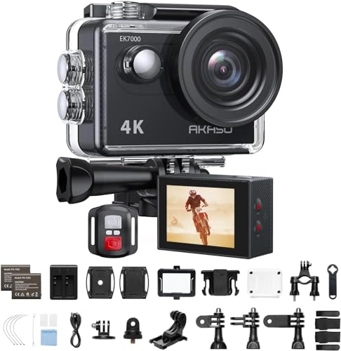 Action Cam AKASO GX500 (4K - 20 MP - Até 120 min de autonomia) AKASO - Câmaras de vídeo - 4k, 20 mp, 120 min autonomia, 60 fps