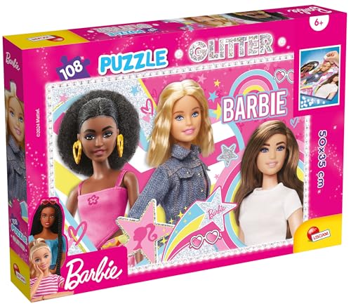 Puzzle LISCIANI Barbie Glitter (Idade Mínima: 4 Anos) LISCIANIGIOCHI SPA - Quebra-cabeças de encaixar - puzzle, madeira, 108 peças, barbie, 4 anos
