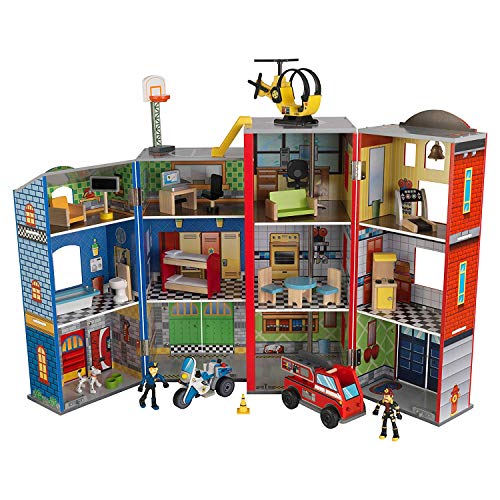 Conjunto de Brinquedos KIDKRAFT Everyday Heroes KIDKRAFT - Conjuntos de brinquedos - conjunto, brinquedos, kidkraft, everyday heroes, três plantas, 12 espaços abertos