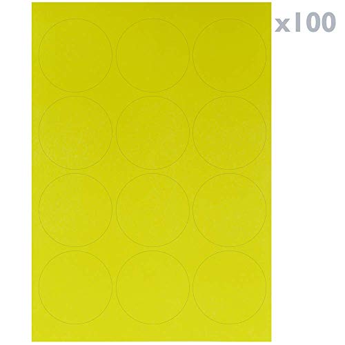 Etiqueta para Impressão BE MATIK 63,5 mm Amarelo BEMATIK.COM - Papel de impressora e copiadora - 6,35 mm, amarelo, laser, epson