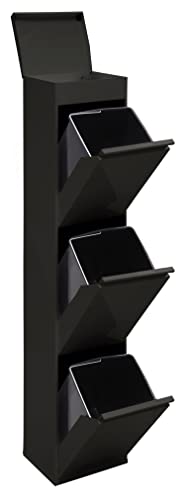 Caixas de Lixo ARREGUI CR326-B (Plástico - Preto) ARREGUI - Lixeiras e cestos de lixo - 51 L, 3 compartimentos, preto, anti-deslizantes