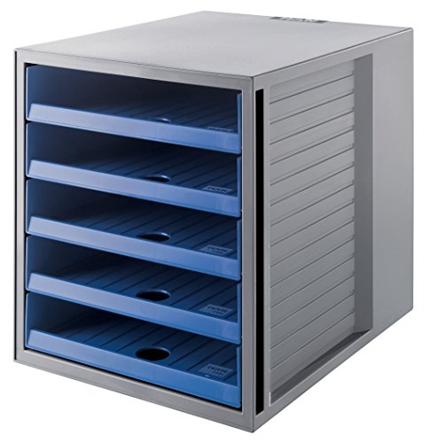 Arquivador HAN KARMABLUE (Cinza - Polipropileno - A4) HAN - Gavetas de armazenamento doméstico - 5 gavetas, prateleira fixação, polipropileno, plástico branco