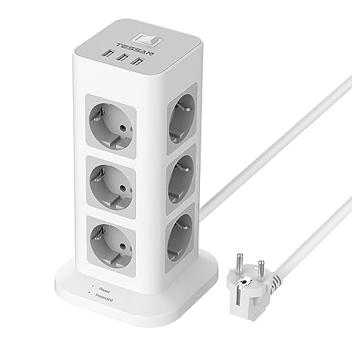 Extensão Elétrica TESSAN 12 tomadas (1.8m) TESSAN - Fios e cabos elétricos - 12 tomadas, 3 usb, 18m, proteção contra sobretensões