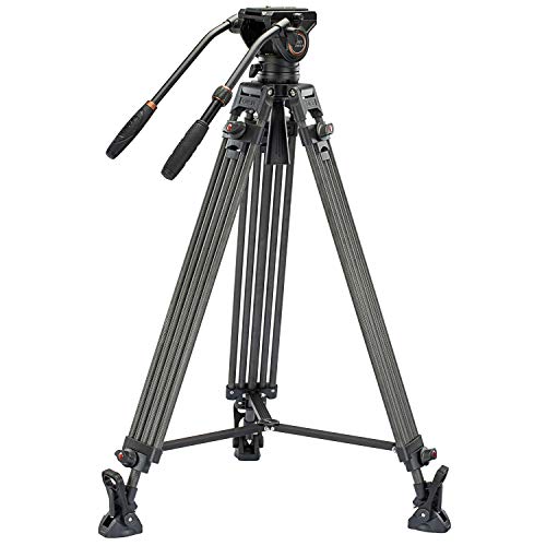 Tripé CAYER BV25LH (Alumínio - Altura Máx.: 1.8 m) Cayer - Peças e acessórios para câmeras - alumínio, 1.8m, fibra de carbono, 6kg