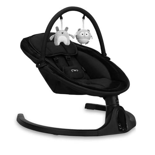 Baloiço MOMI Kenani (Preto - Madeira e Plástico) TelForceOne S.A. - Brinquedos para bebês e equipamentos de atividades - preto, madeira, plástico
