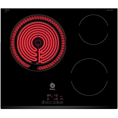 Placa de Vitrocerâmica BALAY 3EB715LR (Elétrica - 58.5 cm - Preto) Balay - Cooktops - vitrocerâmica, elétrica, 58.5 cm, preto