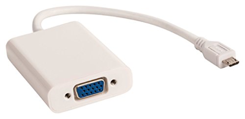 Adaptador VALUELINE (MHL - VGA e Jack 3.5mm - 20 cm - Branco) Valueline - Adaptadores de cabos de áudio e vídeo - mhl, vga, jack 3.5mm, 20 cm