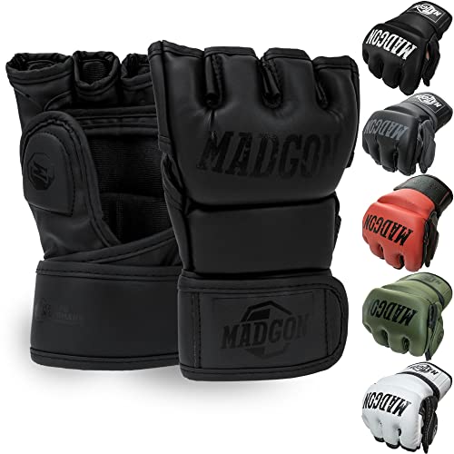 Luvas de Boxe MADGON Mma (Preto - 8) Martial Sports - Equipamento de proteção para boxe e artes marciais - boxe, preto, tamanho 8