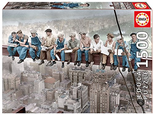 Puzzle EDUCA BORRAS Lunch at the Top of the New York Skyline (Idade Mínima: 12 Anos - 1500 Peças) EDUCA - Quebra-cabeças de encaixar - 1500 peças, 12 anos, 85x60 cm, New York Skyline