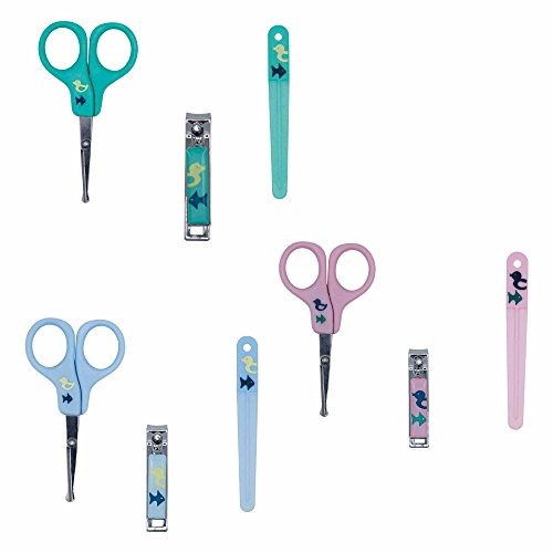 Conjunto de manicura em cartão com corte, esquadria e lima azul Nuby Nuby - Kits de saúde e higiene para bebês - manicura, cartão, corte, esquadria, lima