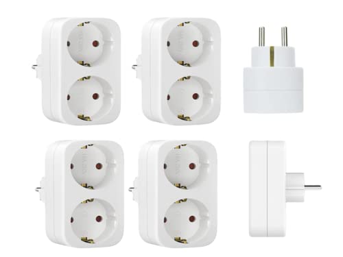 Adaptador de Viagem KELLEGOUR 4 Peças (Universal - Branco) Kellegour - Fios e cabos elétricos - universal, proteção, tomada, 4 peças