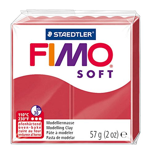 Plasticina STAEDTLER Fimo Modelling Plasticine Cherry Pink 59g Staedtler - Materiais de cerâmica e escultura - alta qualidade, 59g, cherry pink