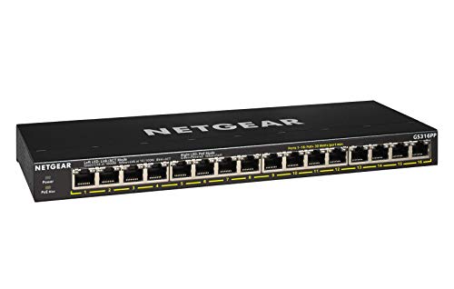 Switch NETGEAR GS316PP-100PES L3 10/100/1000 Netgear - Concentradores e comutadores - Switch, netgear, gs316pp-100pes, l3, 10/100/1000
