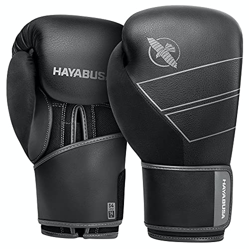 Luvas de Boxe HAYABUSA S4 (Preto - 6 Un) Hayabusa - Equipamento de proteção para boxe e artes marciais - couro, ergonômico, ajuste, protecção