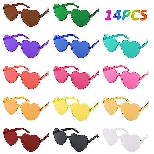 Conjunto de Óculos de Sol ZEEREE Coração ZEEREE - Chapéus de festa - conjunto, óculos de sol, zeeree, coração, lentes coloridas, armação metálica