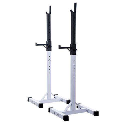 Suporte para Levantamento de Peso HOMCOM | 70x50x130 cm HOMCOM - Racks de armazenamento de pesos livres - 2 suportes, 150 kg, altura regulável