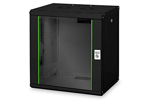 Armário Rack DIGITUS DN-19 12-U-SW 12U Preto Digitus - Acessórios de computador - armário rack, digitus dn-19, 12u, preto, capacidade 100 kg, aço vidro