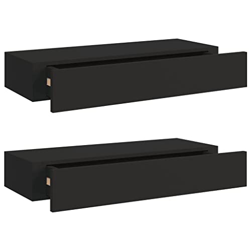Estante VIDAXL com Prateleira (MDF - Preto - 60 x 23.5 x 10 cm) vidaXL - Prateleiras industriais - MDF, preto, 60x23.5x10 cm