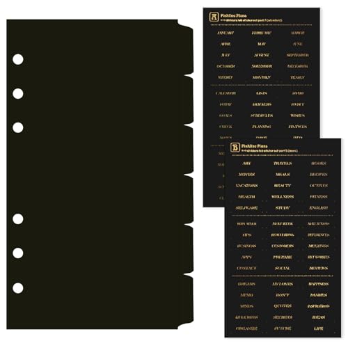 Separadores DY.2TEN 6 Folhas (A6 - Preto) DY.2ten - Separadores de índice - 6 folhas, pvc, preto, organizadores