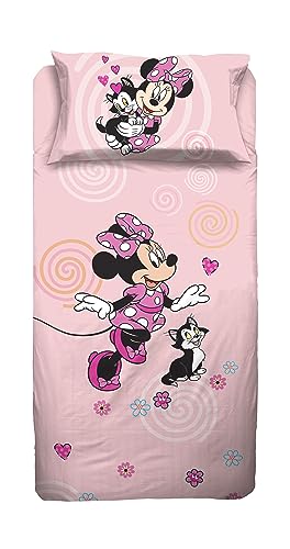 Lençol DISNEY Minnie (Algodão - Rosa - 180 x 80 cm) Hermet srl - Lençóis - algodão, rosa, 180x80 cm, acolchoada