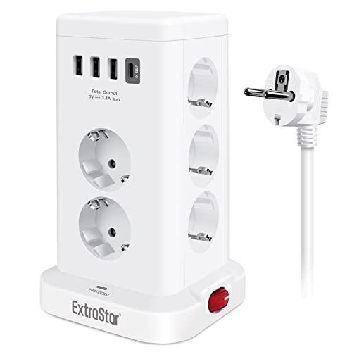 Extensão Elétrica EXTRASTAR 15 em 1 (11 tomadas - Tipo F - 1.8 m) EXTRASTAR - Fios e cabos elétricos - 11 tomadas, tipo f, 1.8 m, 3 extensores