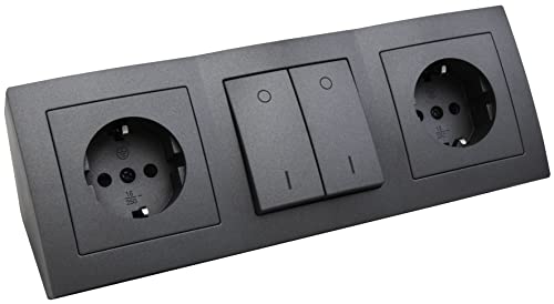 Extensão Elétrica MC POWER (3 Tomadas - Tipo F - Preto) ETT - Tomadas e soquetes de energia - 3 tomas, interruptor, proteção contra sobrecarga