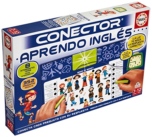Jogo Educa Borrás Conector Aprendo Inglés TBD - Jogos - cartões, base, 350 questões, 8 temas