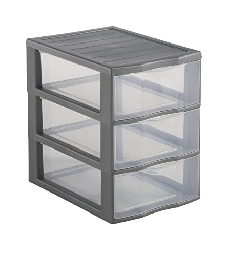 Organizador de Gavetas SUNDIS Orgamix (Cinzento) SUNDIS - Gavetas de armazenamento doméstico - cinzento, plástico, 25,5x18,5x24,5 cm