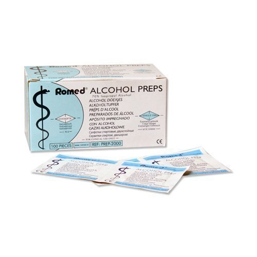 Hisopos de Alcool 2 Capas 65X30Mm HISOPA ALCOHOL 100 UNIDADES Romed - Produtos de papel para o lar - álcool, 65x30mm, 100 unidades