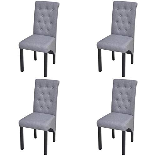 Conjunto de 4 Cadeiras de Jantar VIDAXL (Cinzento Claro - Poliéster - 42x55.5cm) vidaXL - Cadeiras - conjunto, cadeiras, jantar, cinzento claro, poliéster