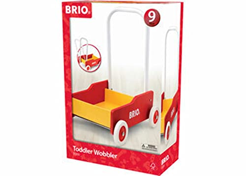 Andarilho de brincar BRIO 31350 | Laranja, Rosa BRIO - Brinquedos - encosto ajustável, alavanca, madeira maciça, capacidades motoras