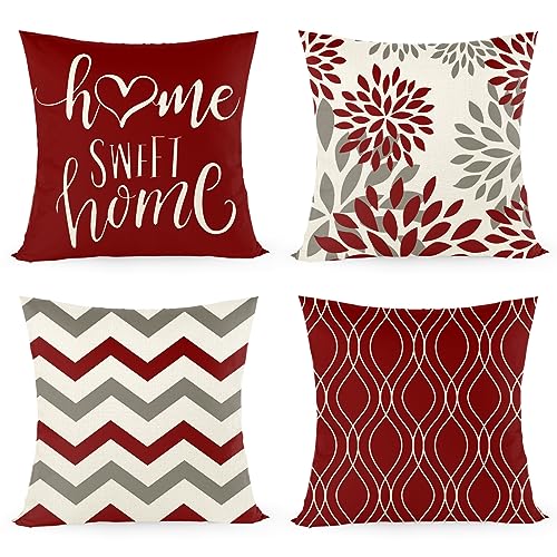 Almofada Joyshare Home Sweet Home 40X40 Cm Vermelho Joyshare - Fronhas e almofadas - algodão, 40x40 cm, cordão ajustável, bolsa