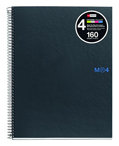 Caderno Miquel Rius Notebook4 Cinzento (A4) MIQUELRIUS - Cadernos e bloco de notas - a4, margens coloridas, estudantes