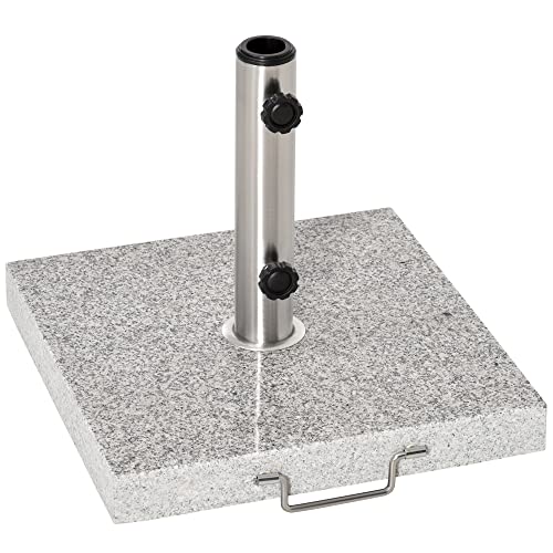 Base de Guarda-Sol Outsunny | Mármore | Alça e Rodas Adequadas para Vários Guarda-Sóis - Cinza Outsunny - Guarda-sóis e guarda-chuvas - mármore, alça, rodas, cinza