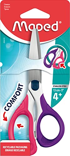 Tesoura Maped Sensoft Escolar (Idade Mínima Recomendada: 5 anos) Maped - Tesouras de artesanato e escritório - inox, 13 cm, ergonómica, 5 anos