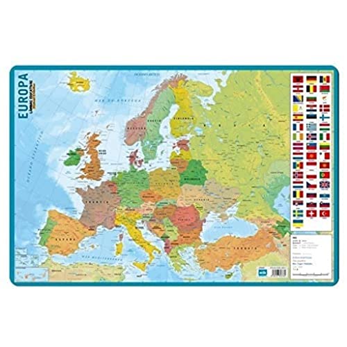 Quadro de Mesa MAPA EDUCA TIVE Bandeiras do Mundo (Azul e Celeste) ERIK - Pósteres, impressões e arte visual - quadro, mesa, mapa, educativo, bandeiras, mundo