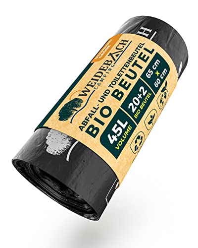 Lote de 22/44 Sacos de Lixo Biodegradáveis WEIDEBAACH S&F Vertriebs- und Handels Unternehmergesellschaft (haftungsbeschränkt) - Produtos para animais de estimação - biodegradável, 22/44, preto, 1 kg