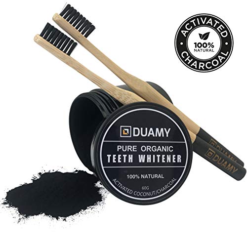 Pasta de Dentes Carbon Activado e 2 Escovas de Bambu DUAMY - Branqueadores dentários - carbono ativado, escovas de bambu